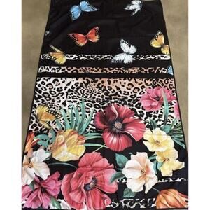 Johnny Was Sandra Floral Reversible Beach Towel Blanket with Bag 65x70